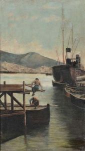 Mattina D'inverno Nel Porto Di Genova