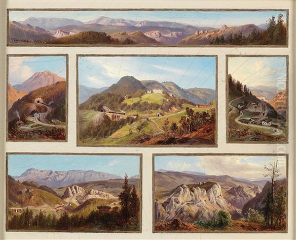 Funf Ansichten Der Semmeringbahn Und Ein Panoramabild - view 1