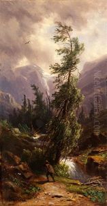 Im Anlaufthale, Im Hintergrund Der Ankogel, 1870 by Giovanni (Johann) Varone