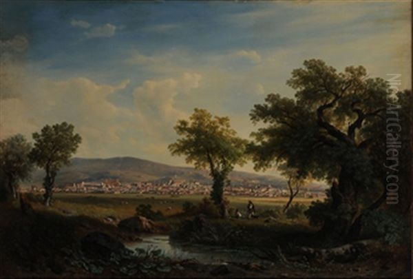 Panoramic View Of A Valley With Town - view 1