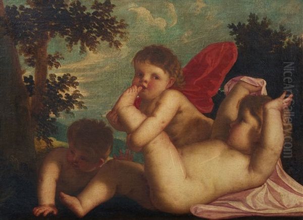 Allegorical Scene Of Putti At Play With A Snake - view 1