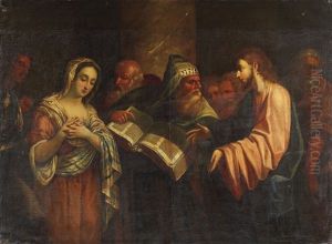 Christus Und Die Ehebrecherin by Dario Varotari