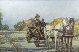 Cart With Horses by Partog Vartanian