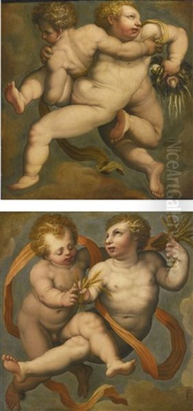 Two Putti: Allegories Of Summer And Winter - view 1