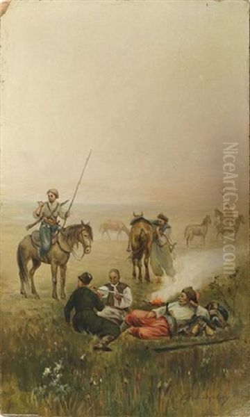 Vasilkovsky Resting With Kossacks - view 1