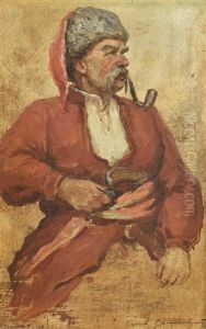 Portrait D'ataman by Sergei Ivanovich Vasil'kovsky