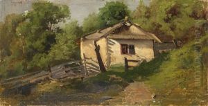 Ukrainian Hut On A Sunny Day by Sergei Ivanovich Vasil'kovsky