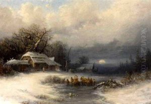 A Russian Winter Landscape by Fyodor Alexandrovich Vasil'yev