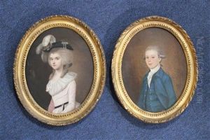 Portrait Of Mr. Simpson Of Bath (+ Portrait Of Mrs. Graham (nee Harriet Simpson) Of Barrock; Pair) by Lewis (of Bath) Vaslet