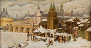 Revelers Before The Kremlin, Moscow