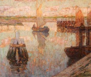 River Scene In Old Russia by Appolinari Mikhailovich Vasnetsov