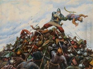 A Bogatyr Beating The Tatars by Viktor Vasnetsov