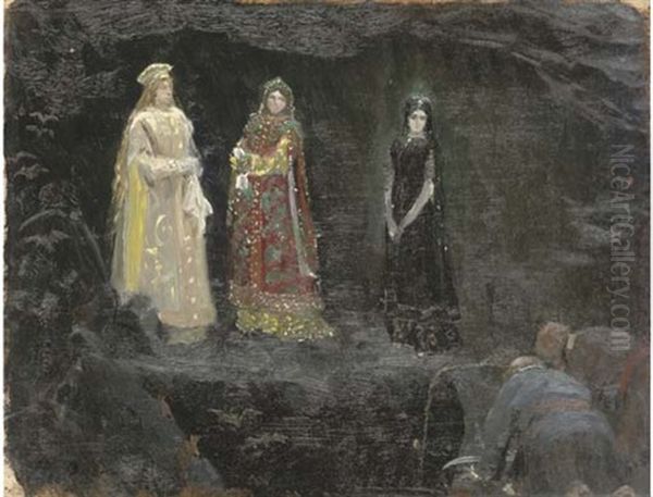 The Three Tsarevnas Of The Underground Kingdom (study) - view 1