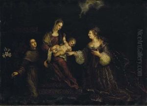 Matrimonio Mistico Di Santa Caterina Con Sant'antonio Da Padova by Antonio da Vassilacchi
