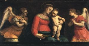 The Madonna And Child With Adoring Angels by Antonio da Vassilacchi