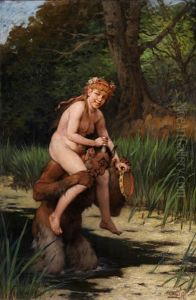 Satyr Und Nymphe by Gyoergy Vastagh