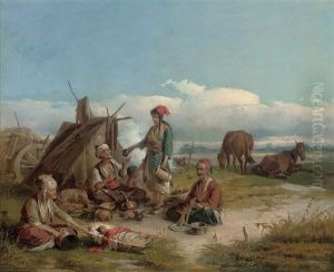 Refreshment At The Encampment by Gyoergy Vastagh