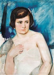 Portait Of A Girl by Janos Vaszary
