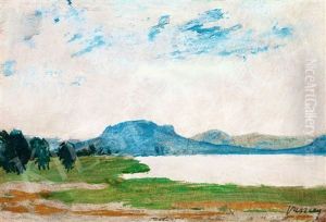 Badacsony Viewed From Szigliget by Janos Vaszary