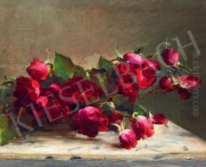 Still Life With Roses (magia Nera) by Janos Vaszary