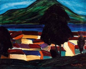 Blue Mood (houses By The Danube), 1927 by Oedoen Vaszko