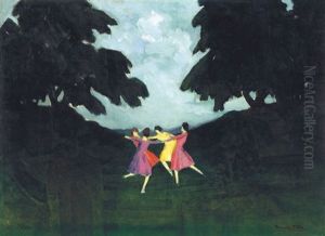 Tancolo Lanyok Az Erdoben - Dancing Girls In The Forest by Oedoen Vaszko