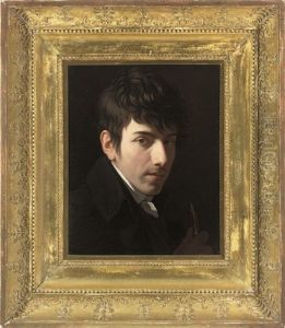 Portrait Of Andre Feer, In A Black Coat With A White Cravat, A Paintbrush In His Right Hand