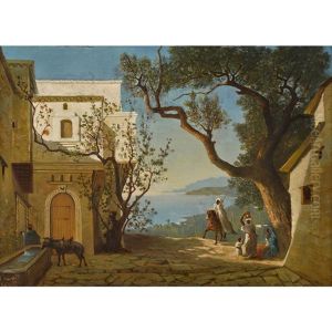 Orientalische Szene Am Mittelmeer by Paul Vaucher