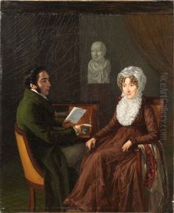 Portrait Of A Man And A Woman, Presumably Baroness Louise Deconchy Receiving Word Of Her Husband's Death In Battle