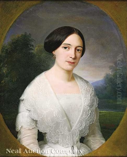 Portrait Of A Woman In A White Dress - view 1