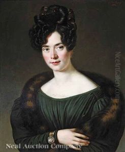 Portrait Of A Young Woman by Jean-Joseph Vaudechamp