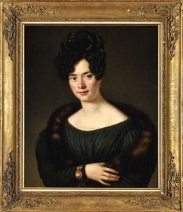 Portrait De Jeune Femme Au Col De Fourrure