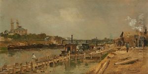 Vue Animee De La Seine by Pierre Louis Leger Vauthier
