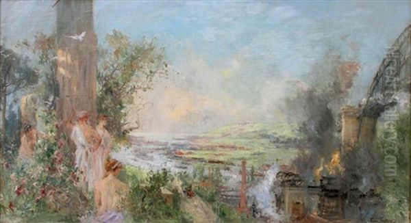 Nymphes Dans Un Paysage - view 1