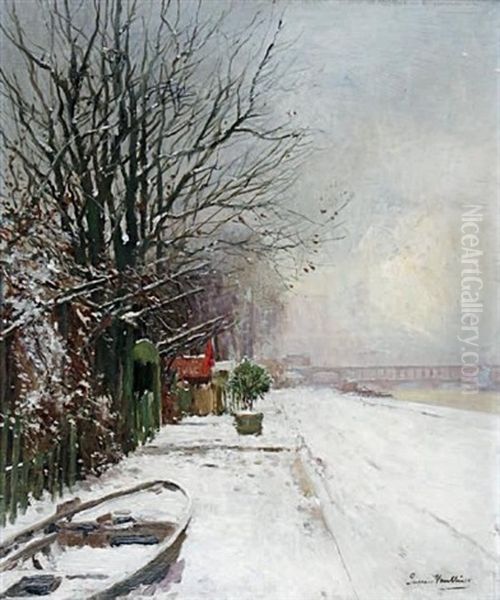 Les Bords De Seine Sous La Neige - view 1
