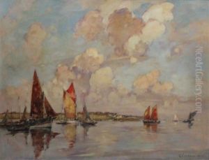 Thoniers En Bretagne by Ernest Germain Vauthrin