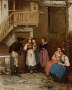 Brautschau by Marc Louis Benjamin Vautier the Elder