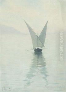 Segelschiffe Auf Dem Genfersee by Alexis Vautier