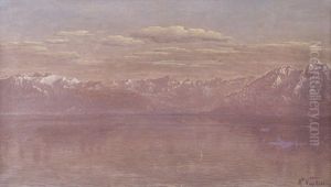 Vue Sur Le Leman, Les Alpes Vaudoises Et Le Grammont by Alexis Vautier
