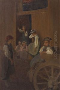 Scene Valaisanne by Otto Vautier