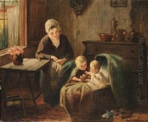 Mother And Children by Frans Arnold Breuhaus de Groot