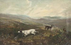 Hunting Scene With Dogs by George Richard Vawser