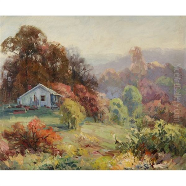 Brown County Autumn Vista With Cabin - view 1