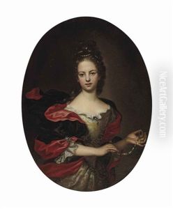 Portrait Of A Lady, Half-length, Holding Jewels