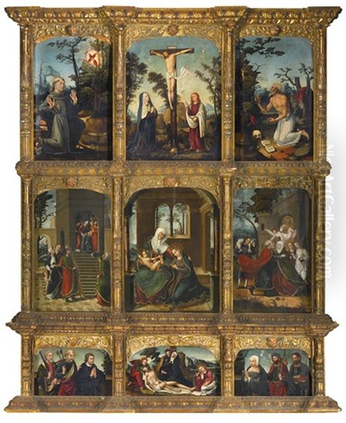 An Altarpiece With Scenes From The Life Of The Virgin - view 1