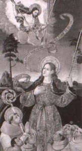 Aparicion De La Virgen A San Bernardo by Antonio Vazquez