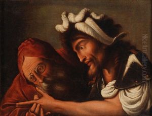 A Fortune Teller Reading The Palm Of A Soldier; And The Master And His Young Pupil