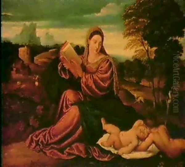 The Madonna And Child With The Infant Saint John The Baptistin A Landscape - view 1