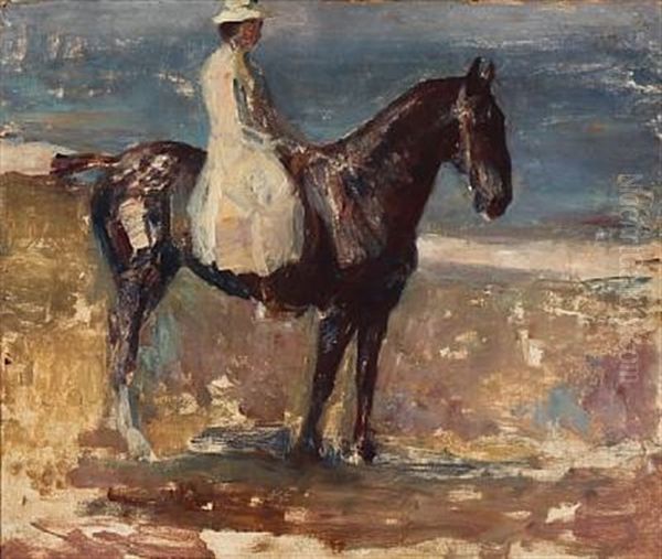 The Artist's Wife On Horseback (study) - view 1