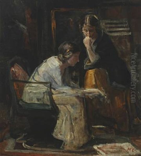 Interior With Two Women In Conversation - view 1